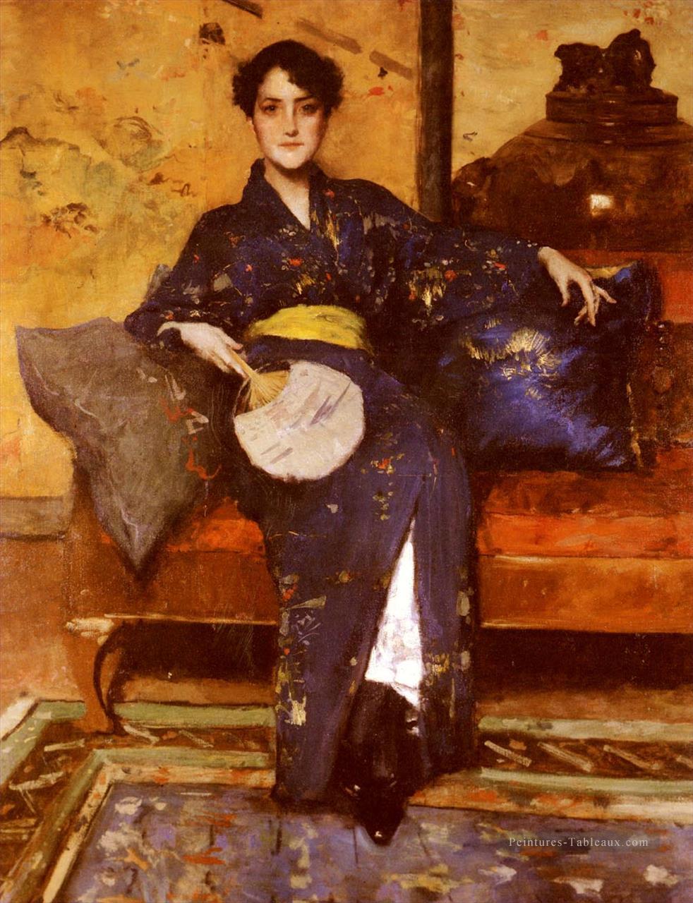 Le Kimono bleu William Merritt Chase Peintures à l'huile